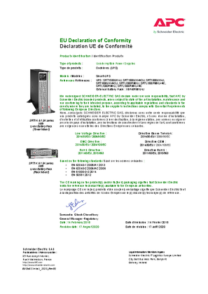 CE DoC for APC Smart-UP On-Line SRT 1/1.5 kVA 230V