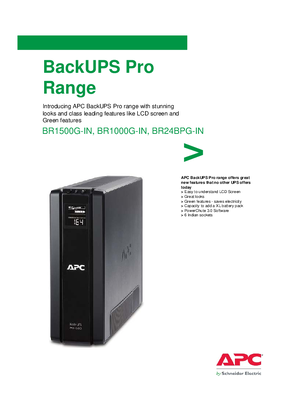 Brochure for BackUPS Pro Range