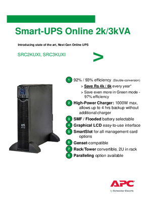 SmartUPS Online 2 and 3kVA brochure