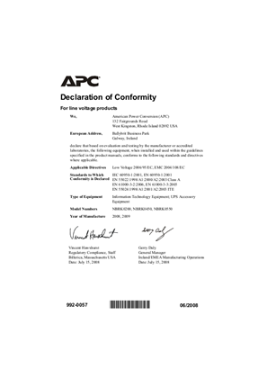 Australian & New Zealand Declaration of Conformity Form NBRK0450 & NBRK0550