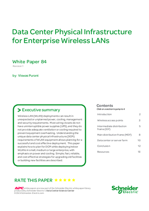 Data Center Physical Infrastructure for Enterprise Wireless LANs