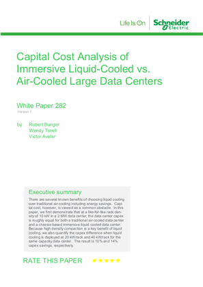 Capital Cost Analysis of  Immersive Liquid-Cooled vs. Air-Cooled Large Data Centers