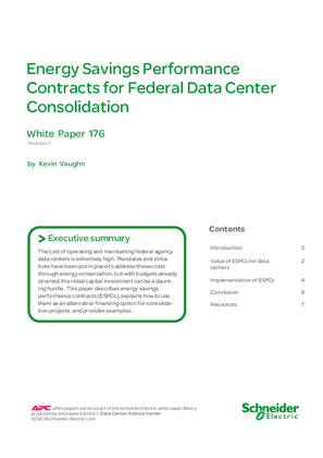 Energy Savings Performance Contracts for Federal Data Center Consolidation