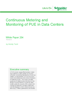 Continuous Metering and Monitoring of PUE in Data Centers