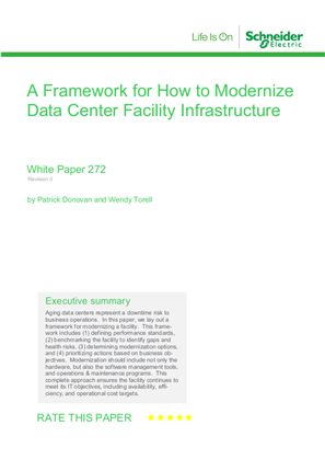 A Framework for How to Modernize Data Center Facility Infrastructure