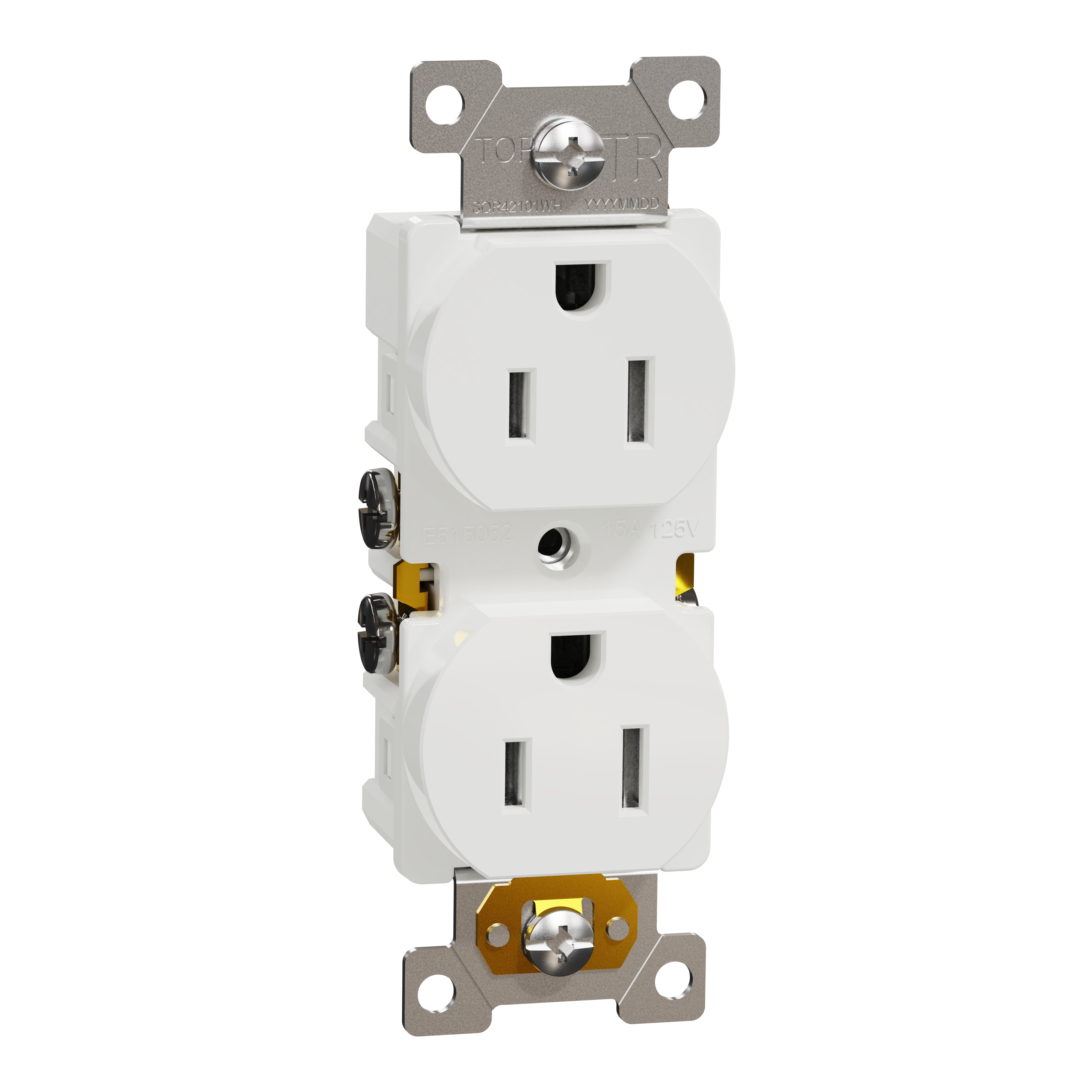 Socket-outlet, X Series, 15A, standard, duplex, tamper resistant, residential, white, matte finish, 30 pcs