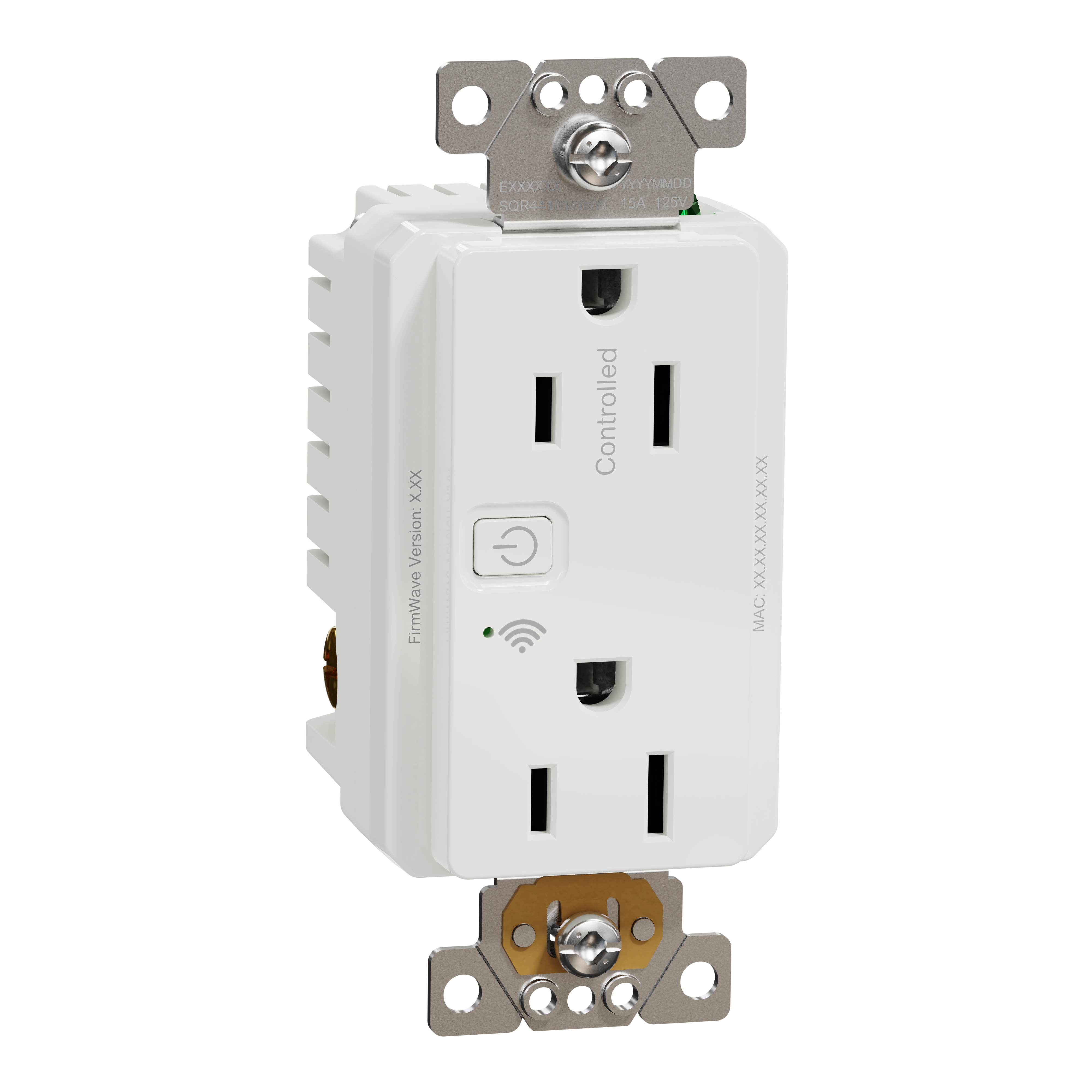 Socket-outlet, X Series, 15A, decorator, tamper resistant, WiFi connected, white, matte finish