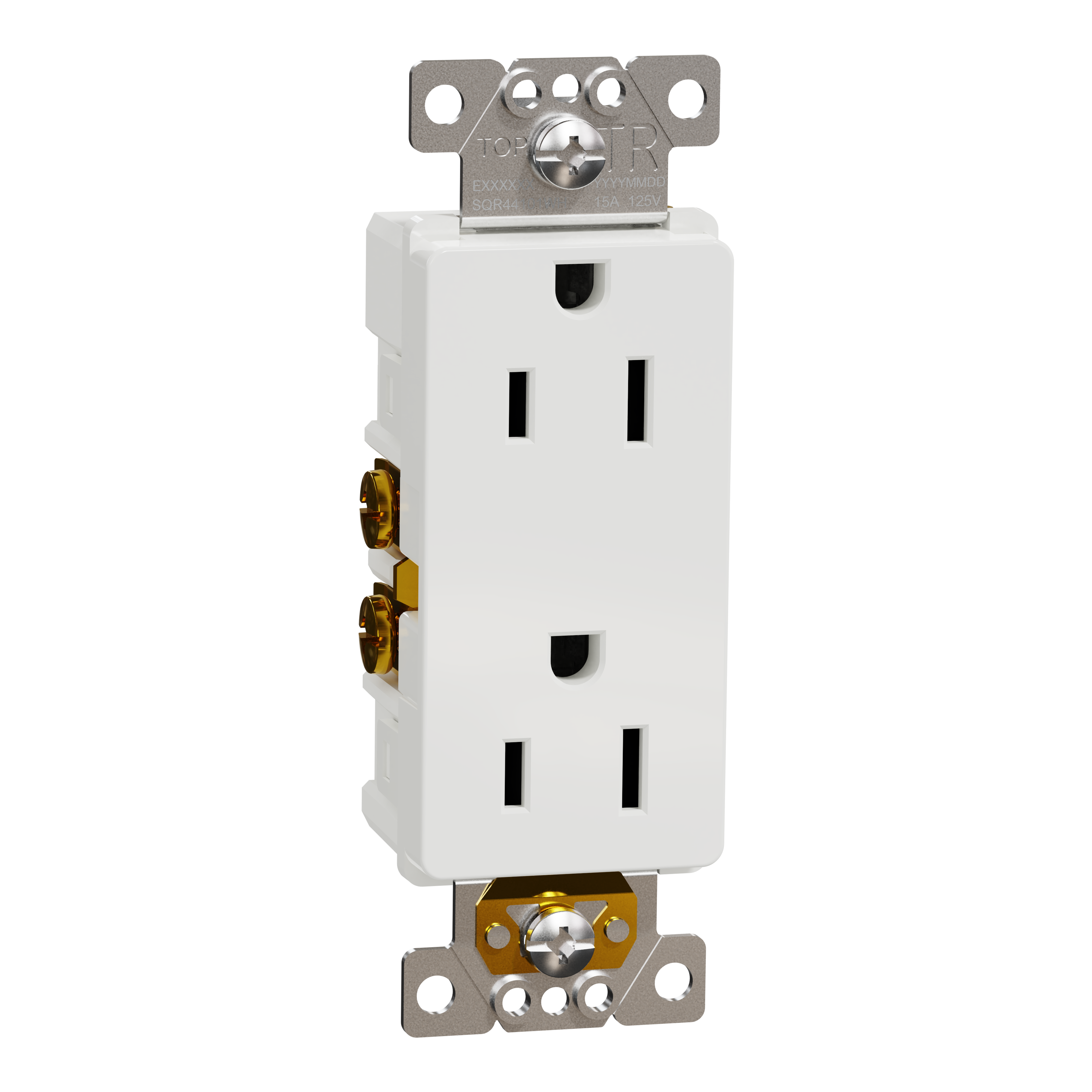 Socket-outlet, X Series, 15A, decorator, tamper resistant, residential, white, matte finish