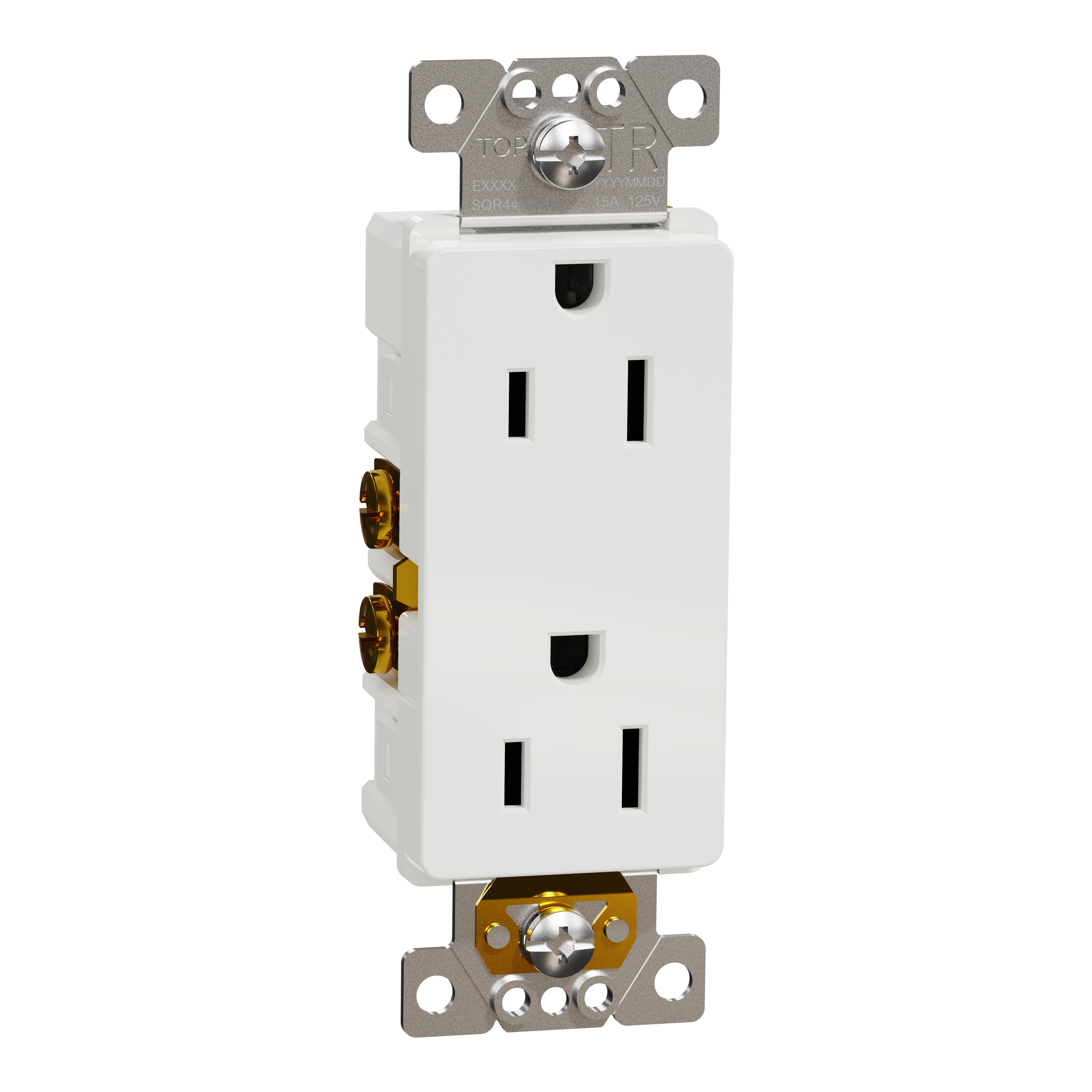 Socket-outlet, X Series, 15A, decorator, tamper resistant, residential, white, matte finish, 30 pcs