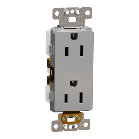 Socket-outlet, X Series, 15A, decorator, tamper resistant, commercial, gray, matte finish