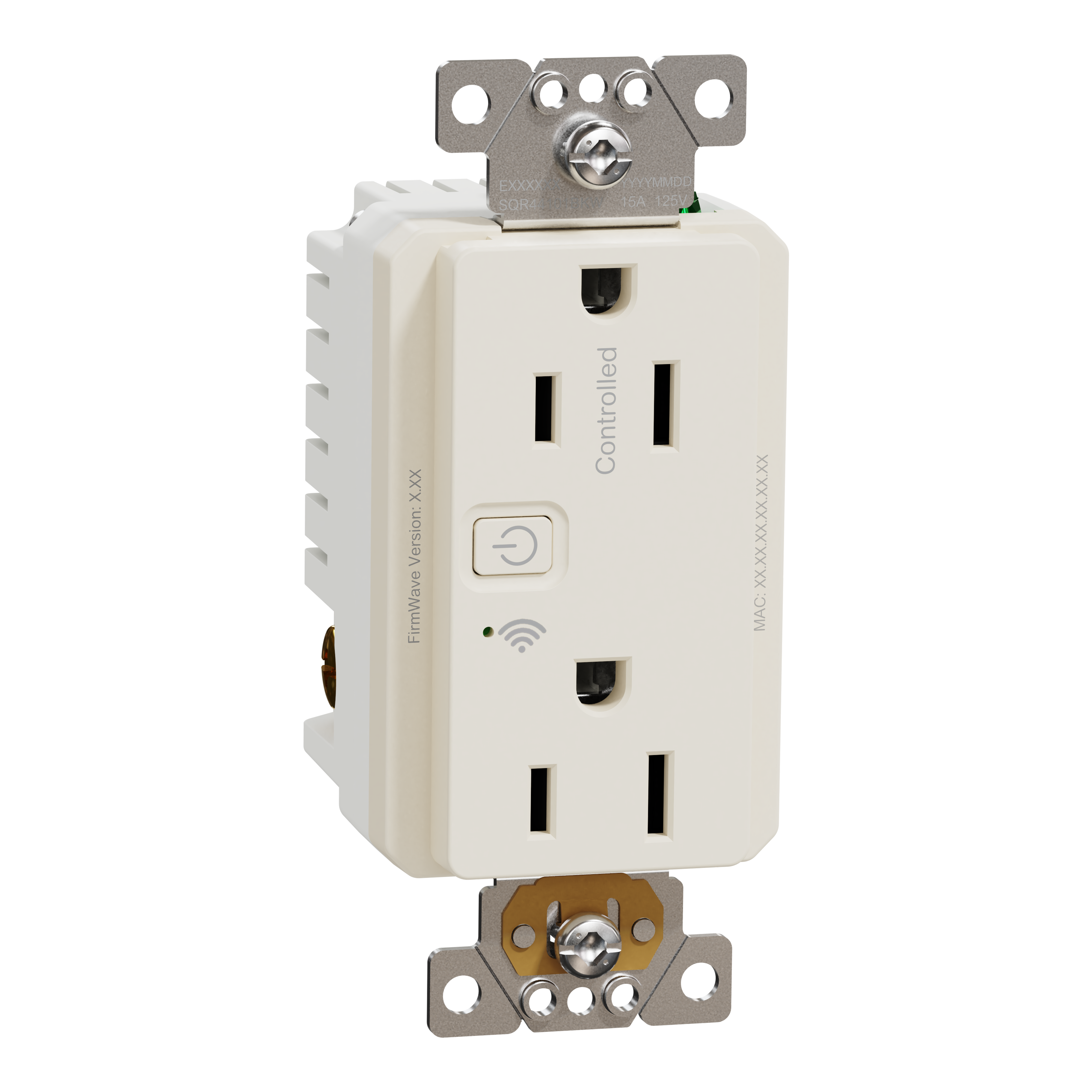 Socket-outlet, X Series, 15A, decorator, tamper resistant, WiFi connected, light almond, matte finish