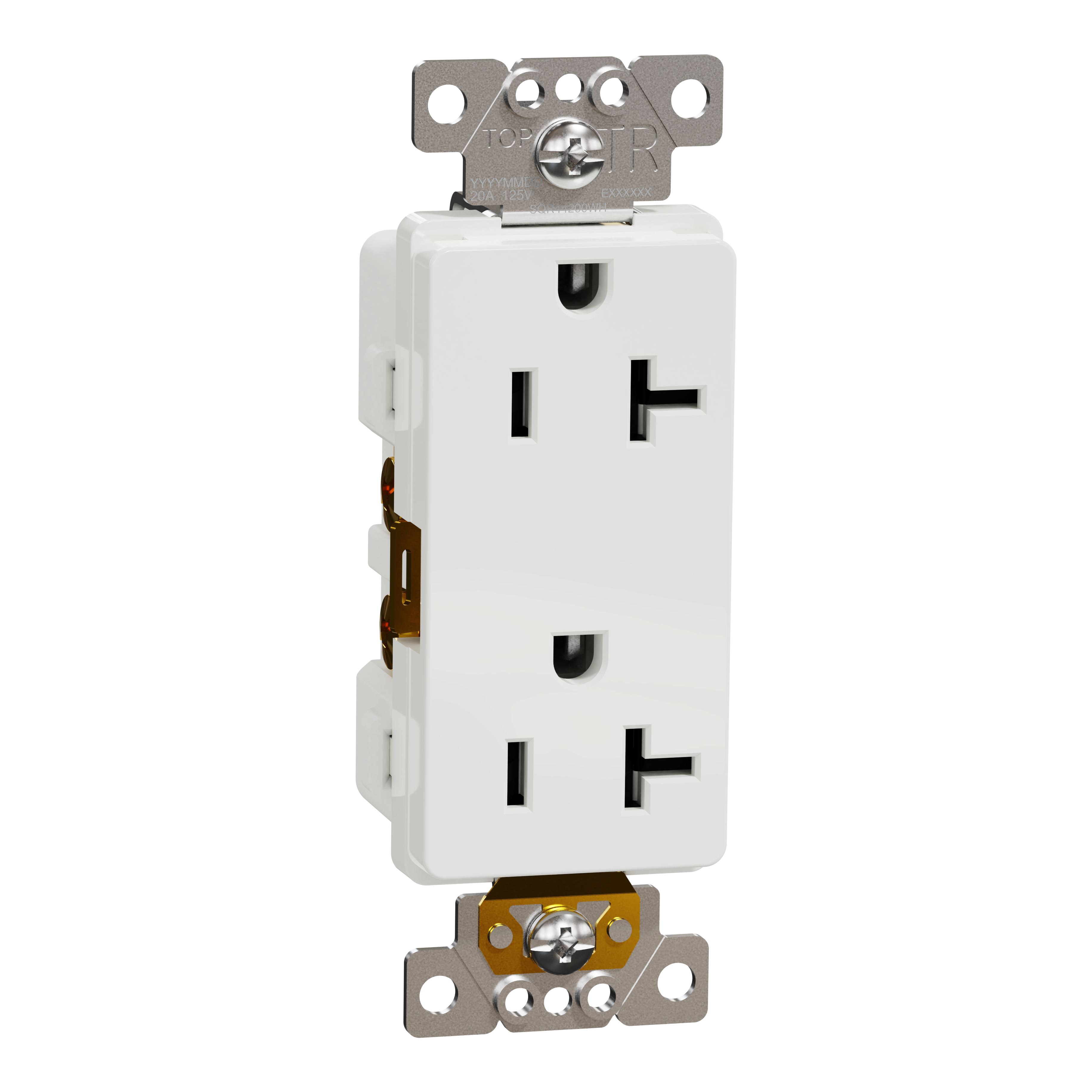 Socket-outlet, X Series, 20A, decorator, tamper resistant, commercial, white, matte finish
