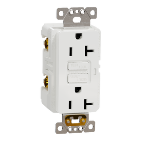 Socket-outlet, X Series, 20A, decorator, GFCI, tamper resistant, commercial, white, matte finish