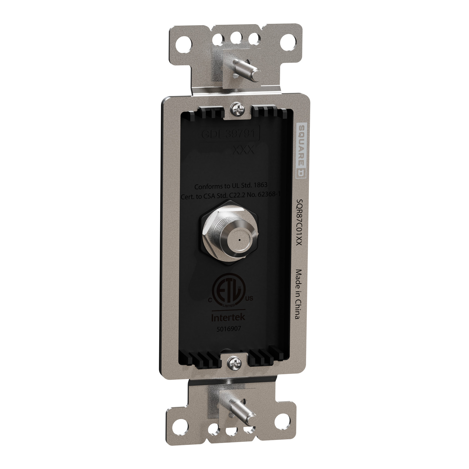 SQR87C01BK X Series CATV F Coupler Decorator Strap Matte Black