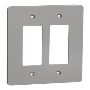 X Series 2 Gang Mid Size Plus Wall Plate Matte Gray