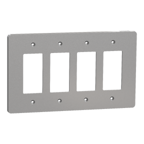X Series 4 Gang Mid Size Plus Wall Plate Matte Gray