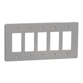 X Series 5 Gang Mid Size Plus Wall Plate Matte Gray