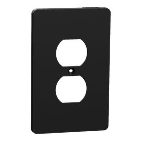 Cover frame, X Series, for duplex socket-outlet, 1 gang, screw fixed, mid sized, black, matte finish