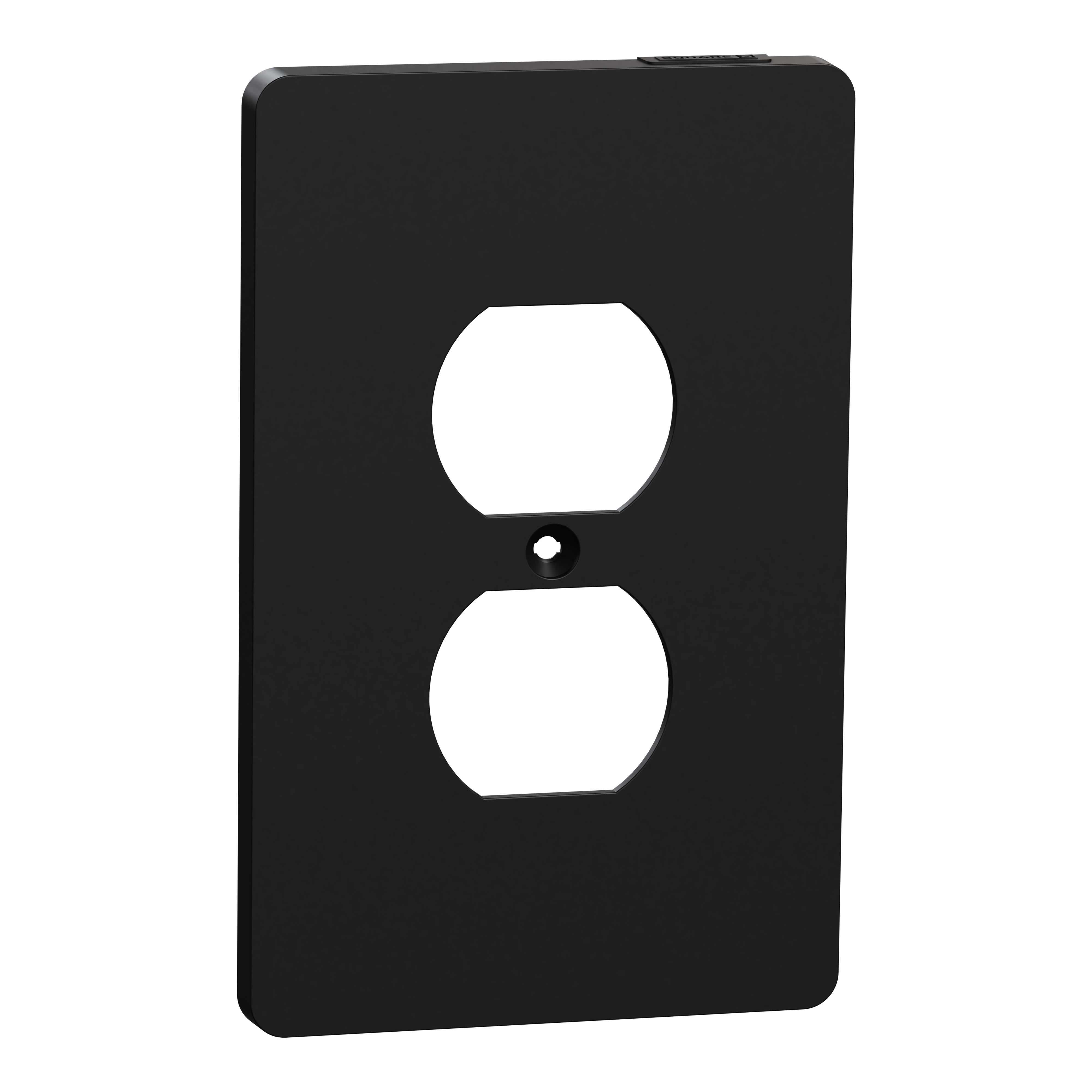Cover frame, X Series, for duplex socket-outlet, 1 gang, screw fixed, mid sized plus, black, matte finish