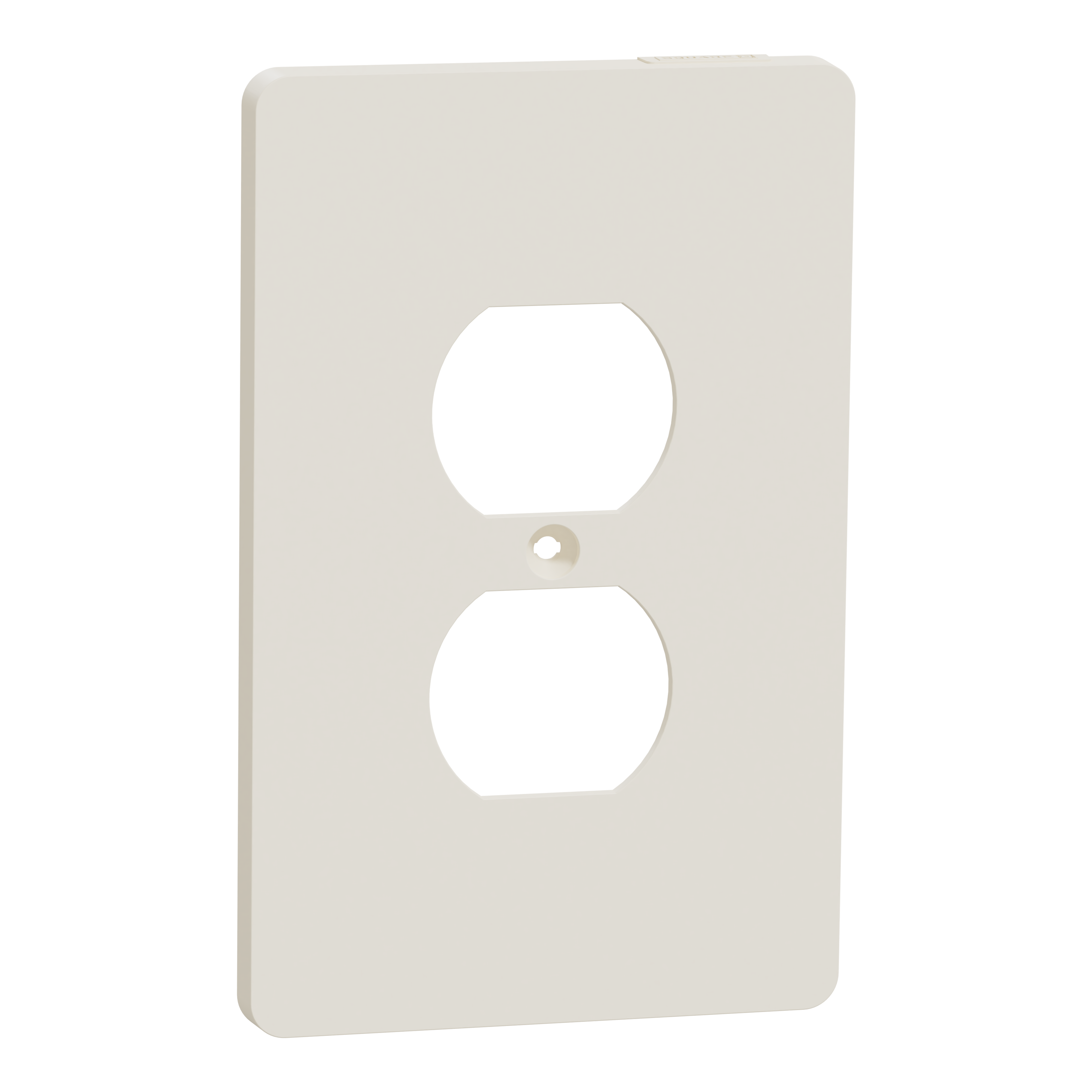 Cover frame, X Series, for duplex socket-outlet, 1 gang, screw fixed, mid sized plus, light almond, matte finish