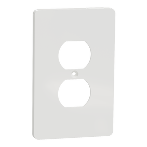 Cover frame, X Series, for duplex socket-outlet, 1 gang, screw fixed, mid sized, white, matte finish