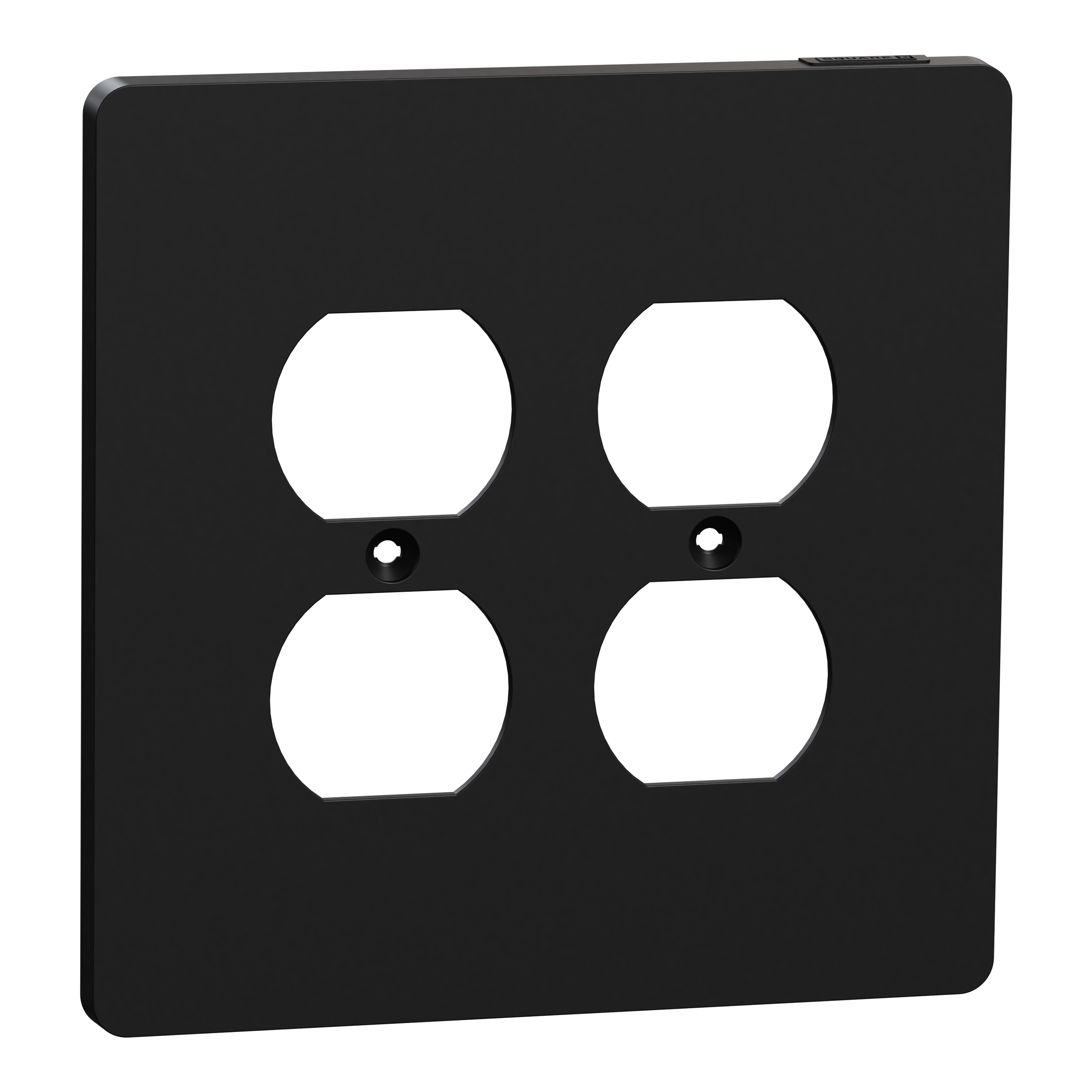 Cover frame, X Series, for 2 duplex socket-outlet, 2 gangs, screw fixed, mid sized plus, black, matte finish