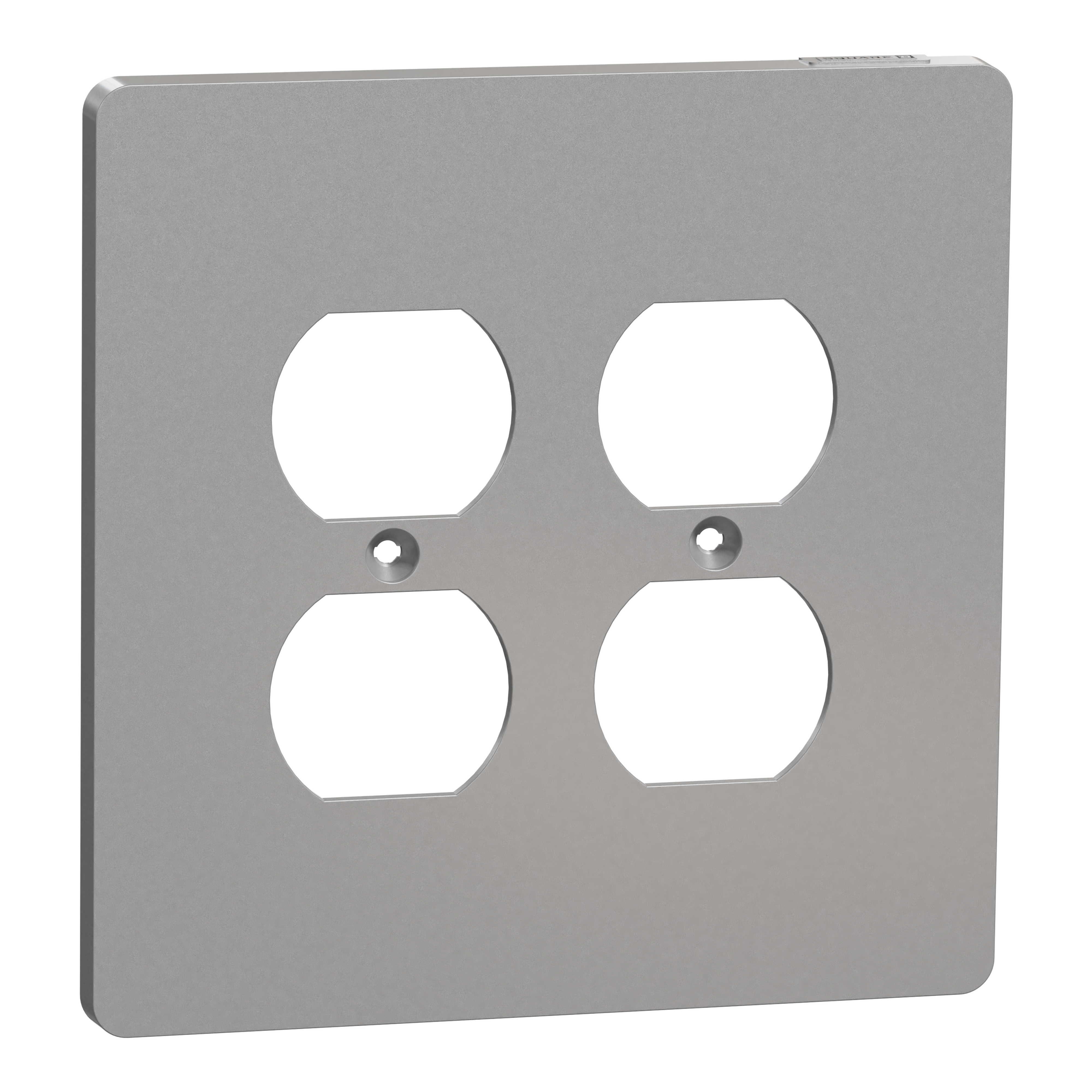 Cover frame, X Series, for 2 duplex socket-outlet, 2 gangs, screw fixed, mid sized plus, gray, matte finish