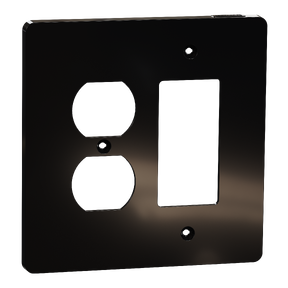 Cover frame, X Series, for duplex/decorator socket-outlet, 2 gangs, screw fixed, mid sized, black, matte finish