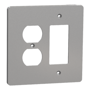 Cover frame, X Series, for duplex/decorator socket-outlet, 2 gangs, screw fixed, mid sized, gray, matte finish