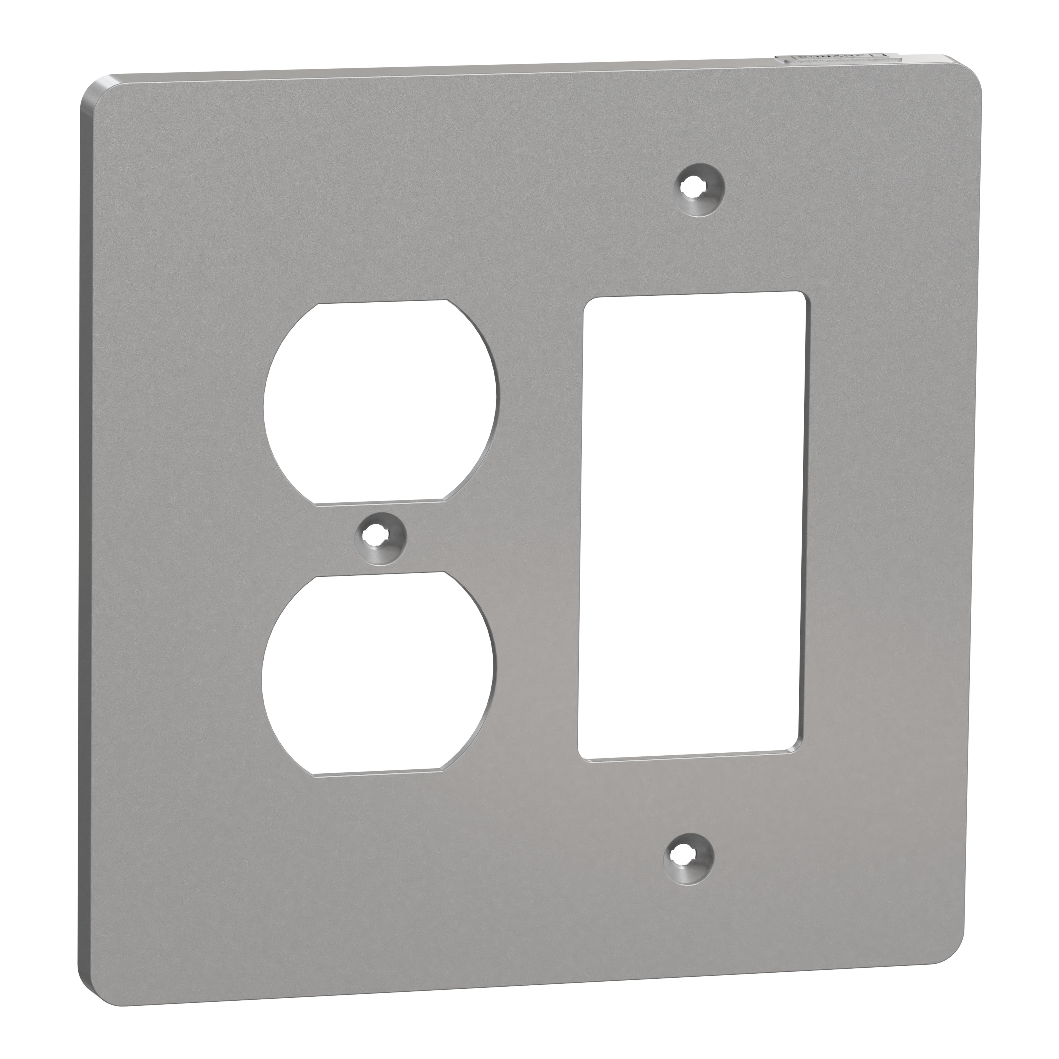 Cover frame, X Series, for duplex/decorator socket-outlet, 2 gangs, screw fixed, mid sized plus, gray, matte finish