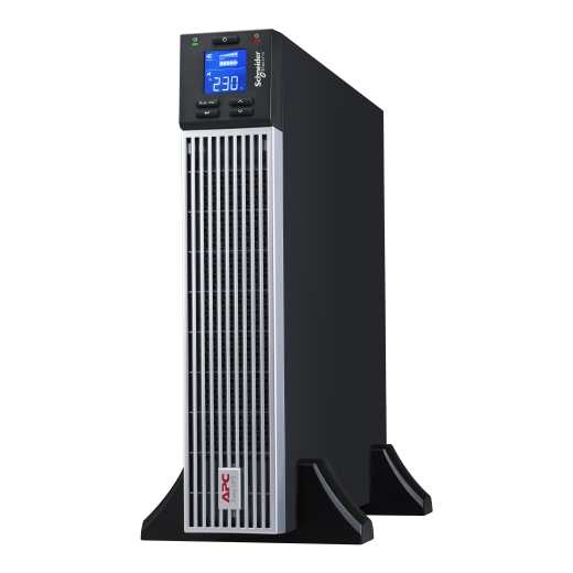 APC Easy UPS On-Line, 1000VA, Lithium-ion, Rack/Tower 2U, 230V, 6 IEC C13 outlets, Intelligent Card Slot, W/ rail kit Front Right