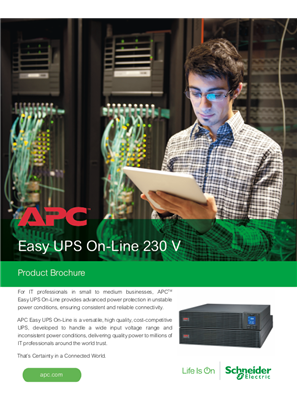 APC Easy UPS On-Line SRV Brochure 1-20kVA (India)