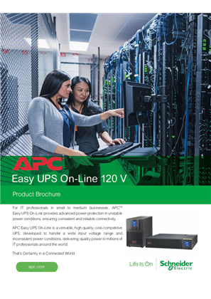 APC Easy UPS On-Line SRV 1-3kVA 120V Taiwan Brochure