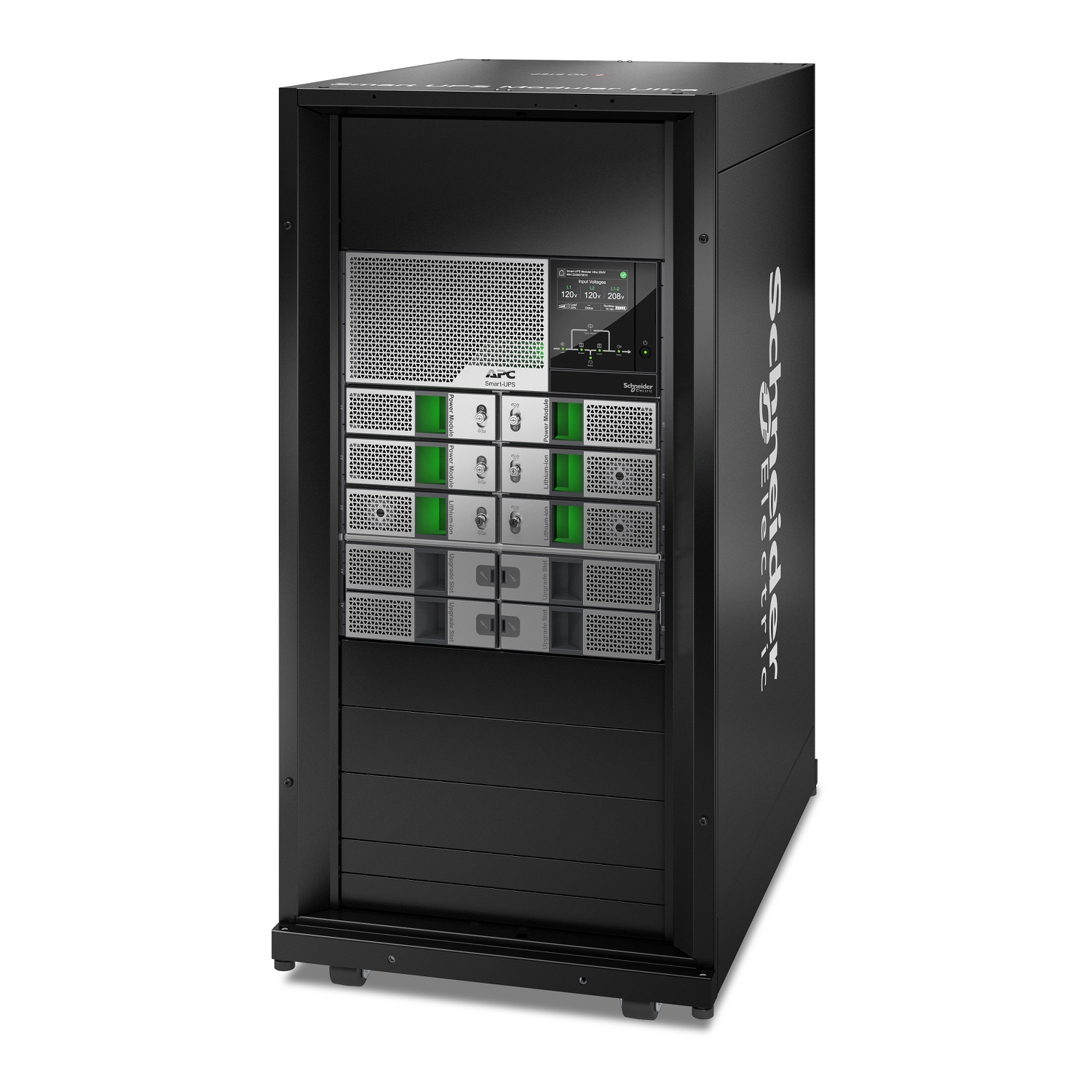 APC Smart-UPS Modular Ultra On-Line, 15kW scalable to 20kW N+1, Lithium-ion, Tower 24U, 208/240V, Network Management, W/ Battery chassis