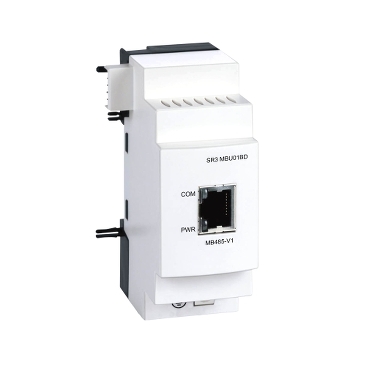Zelio Logic kiegészítő, kommunikációs modul, soros Modbus, RJ45, SR3xxxxBD 24 VDC vezérlőkhöz - SR3MBU01BD