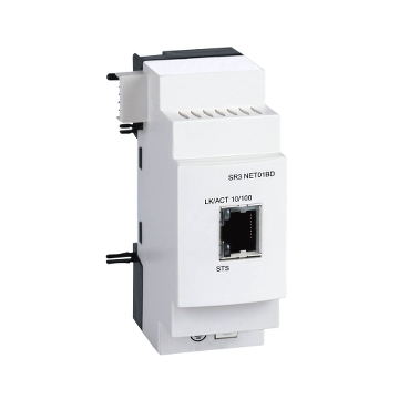 Zelio Logic kiegészítő, kommunikációs modul, Ethernet Modbus TCP/IP, RJ45, SR3xxxxBD 24 VDC vezérlőkhöz - SR3NET01BD