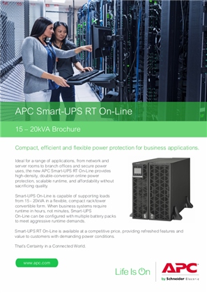 Smart-UPS RT On-Line Brochure [15-20kVA]