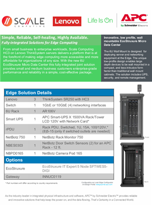 Scale Computing HC3 and Lenovo Reference Design 6U 120v