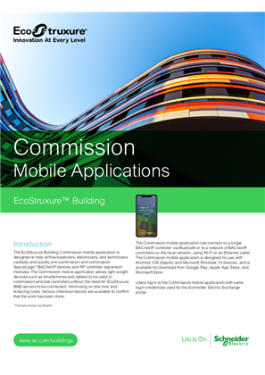 eCommission SmartX Controllers Specification Sheet