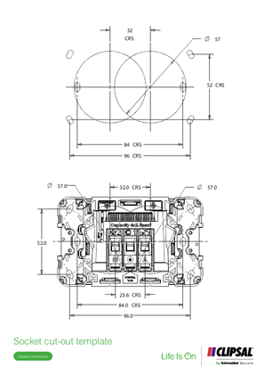 Iconic Socket Cut Out Template Clipsal