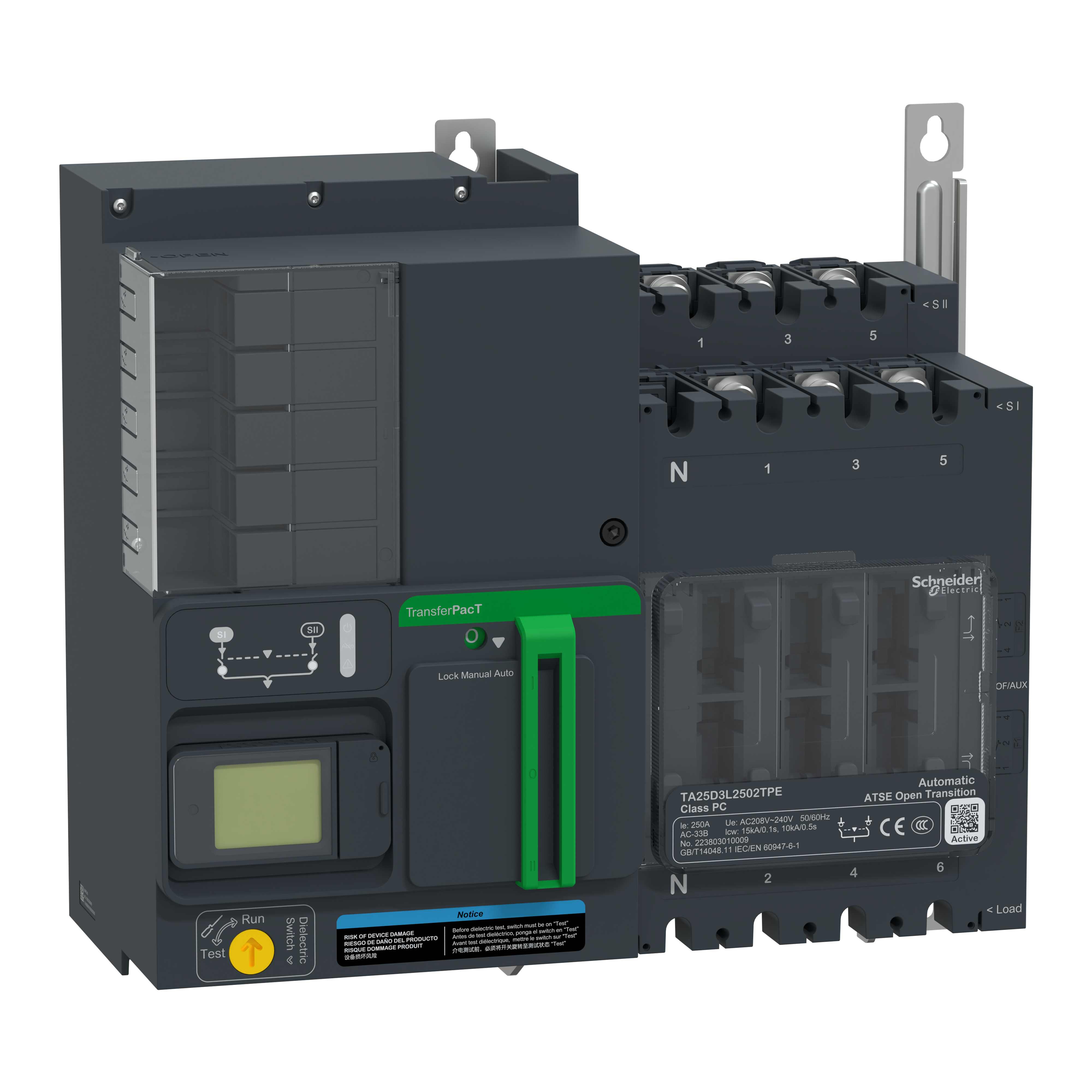 TAA250 250A 3P AUTO LCD 208V