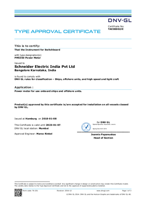 TAE00002JE Certificate