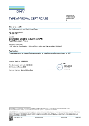 DNV Type Approval Certificate_TeSys F_LR9D_LR9F