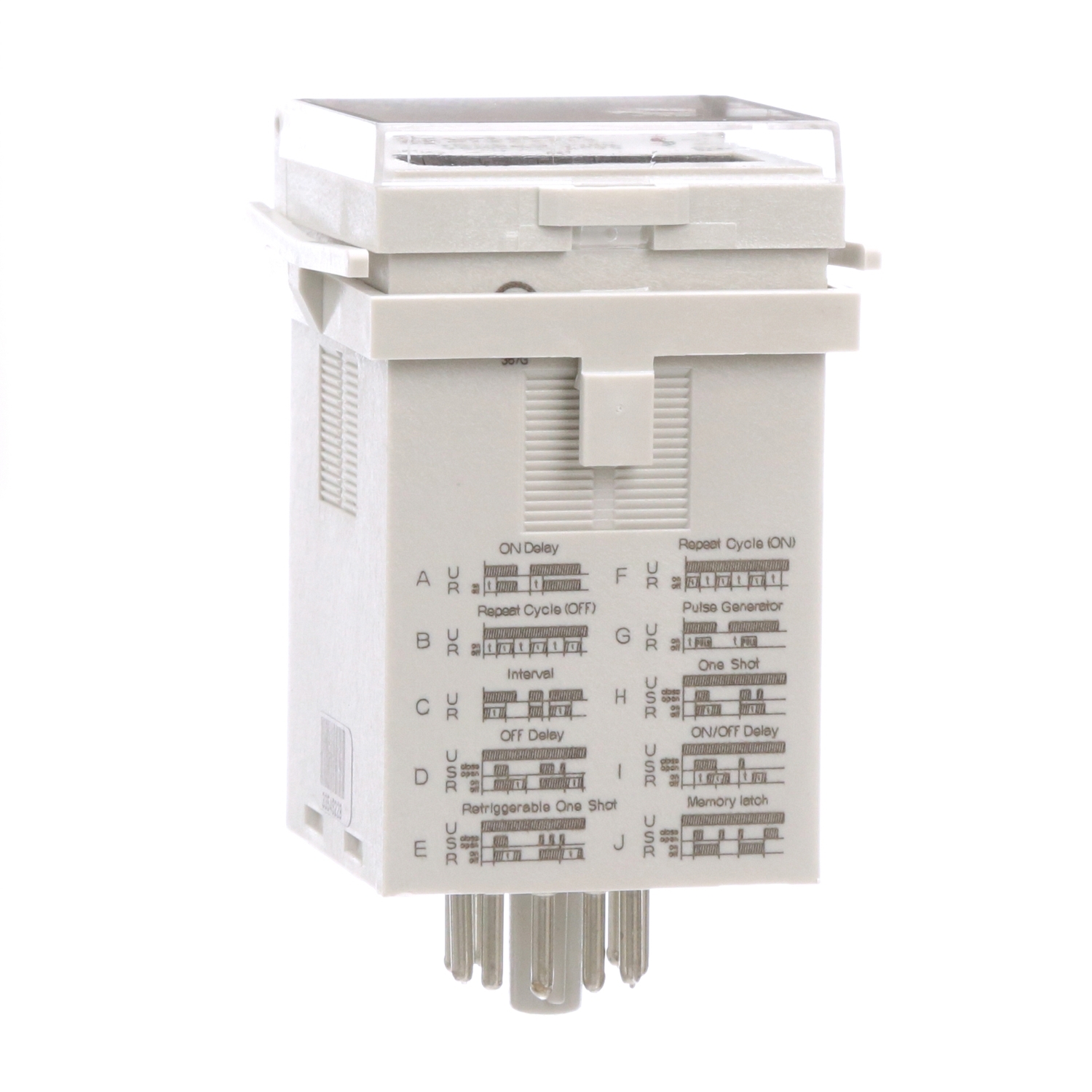 Time delay relay, Harmony SE Relays, DPDT, 100ms to 9990hours, 7 time scales, 10 functions, socket compatible, 12A, 12...240V AC/DC