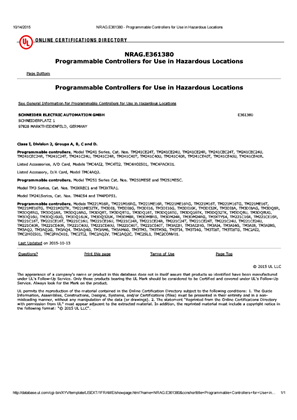 Modicon, TM221, TM3, Certificate, cULus, Hazardous Location