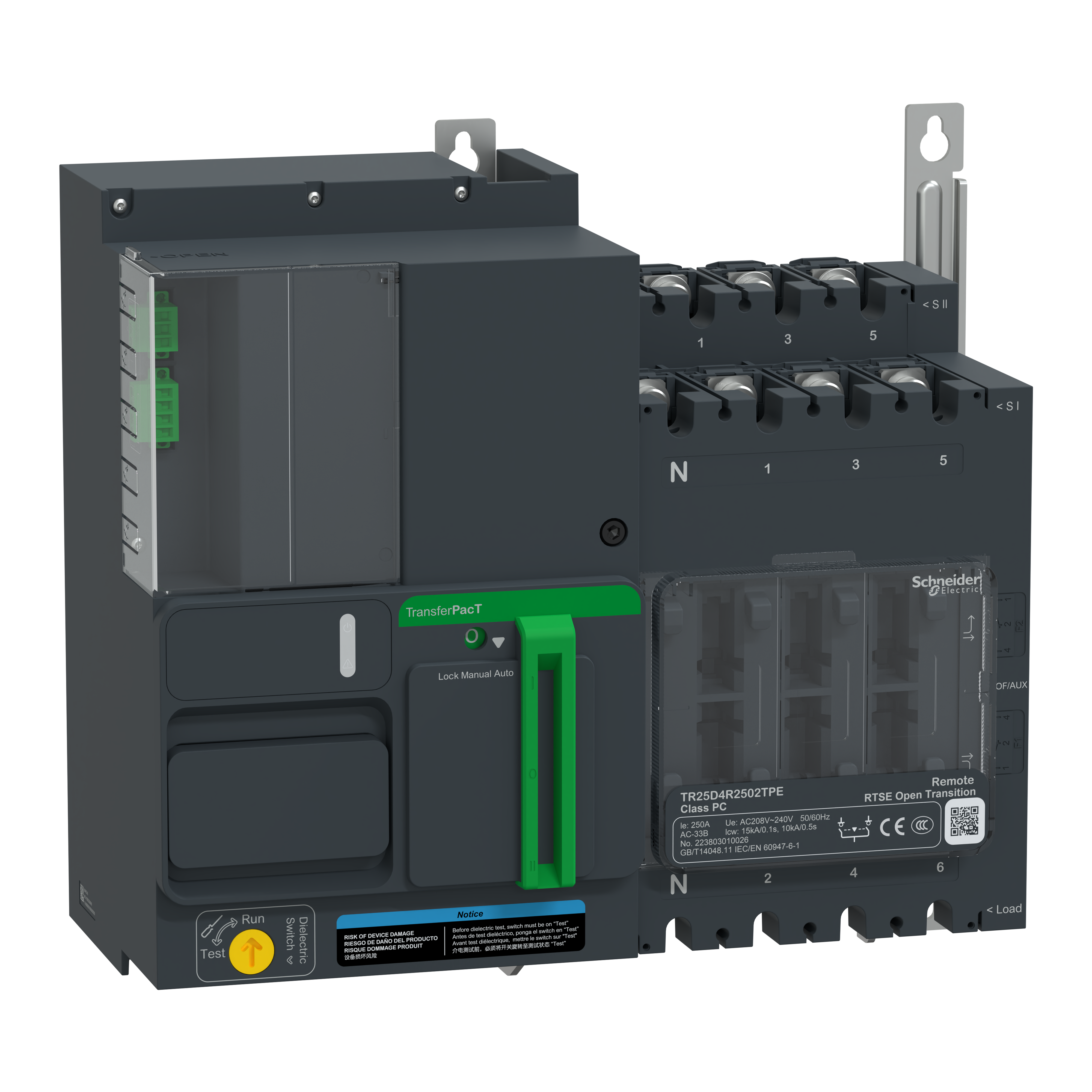 TR250 250A 4P TELECOMMAND 208V