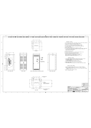 Outline Drawing | ASCO SERIES 300 Group G Transfer Switch (ATS/NTS/ADTS/NDTS) | 2600-3000 Amps | Type 3R/3X Secure | Frame G | Front Connected | 1001395-002