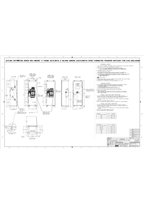 Outline Drawing | ASCO SERIES 300 Group G Transfer Switch (ATS/NTS/NDTS/ADTS) | 150-600 Amps | Type 4/4X | Frame J | Front Connected | 1001393-003