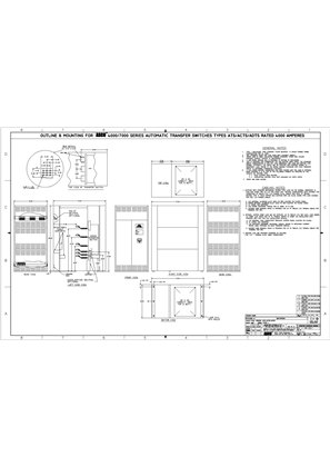 Outline Drawing | ASCO 4000/7000 SERIES Automatic Transfer Switch (ATS/ACTS/ADTS) | 4000 Amps | Type 1 | 702151