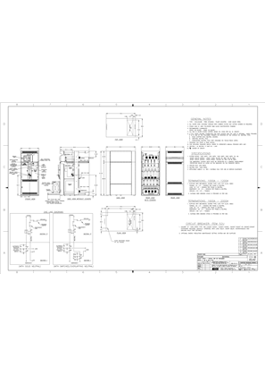 Outline Drawing | ASCO 7000 SERIES Service Entrance Bypass Isolation Transfer Switch (AUB/ACUB/ADUB) | 1000-2000 Amps | Type 1 | Frame G | 740256-050